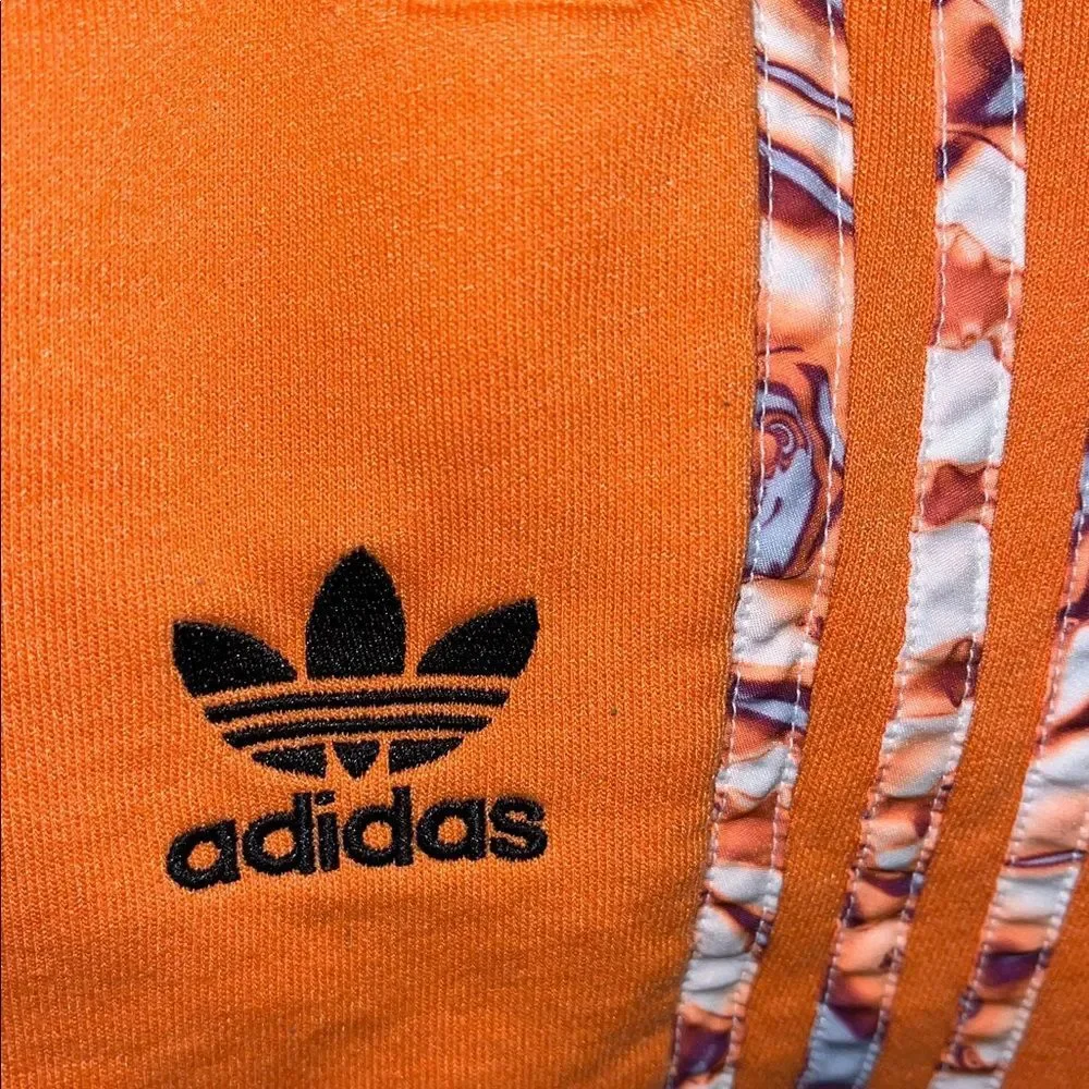 Adidas Originals Stripe Orange soccer basketball shorts XL zipper pockets